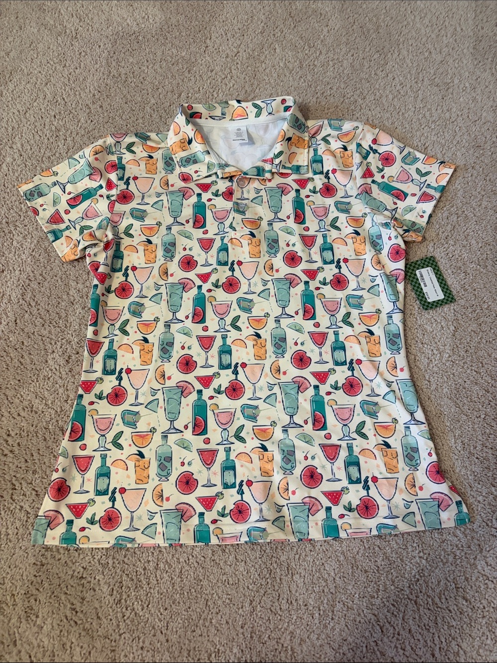 Women’s yellow cocktail golf polo size medium